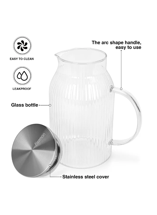 Fissman  Jug 1500 ml with Filter (Borosilicate Glass)  | Best Price UAE